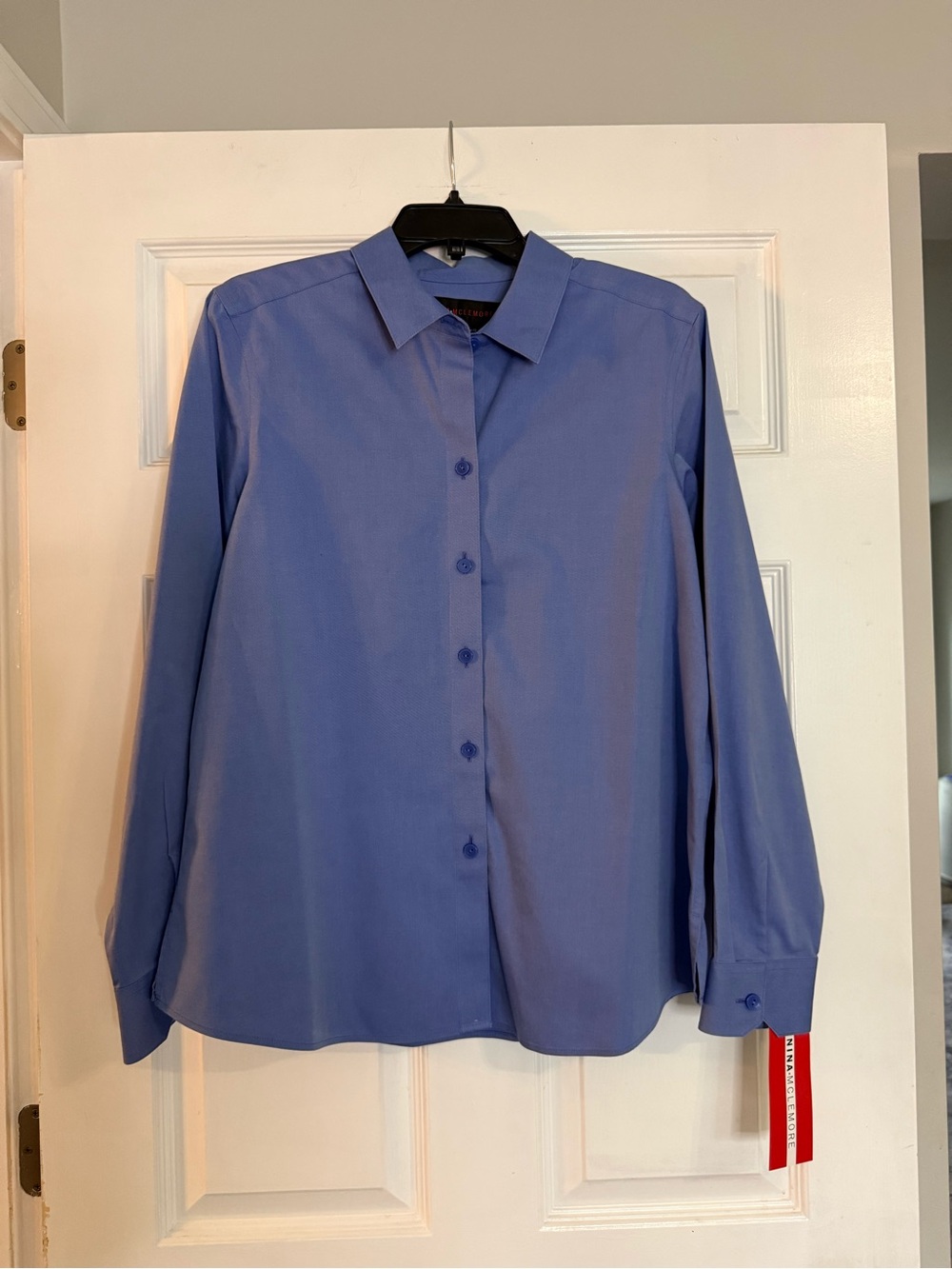 Nina Mclemore Women's Tailored Dress Shirt in Periwinkle Blue